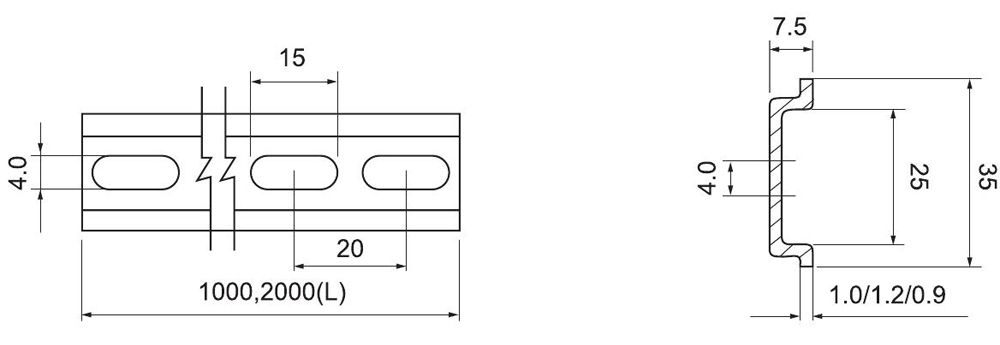 Aluminum Din Rail GK120