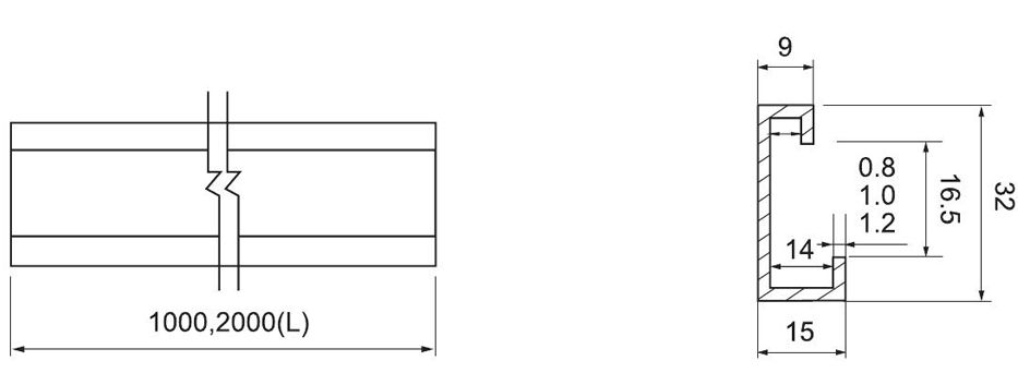 Aluminum Din Rail GK140